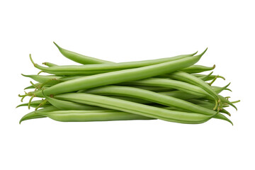 Bunch of green beans isolated on transparent background