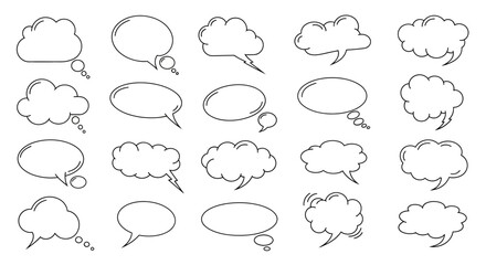 Speech Bubbles Set: Hand-Drawn Vector Illustration