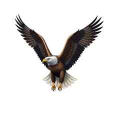 Fototapeta premium Majestic Bald Eagle in Flight - A Symbol of Freedom and Power.