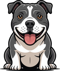 Cute cartoon a illustrator vector Staffordshire Bull Terrier