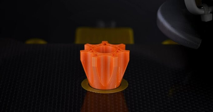 Smooth timelapse of 3D printing an adjustment knob made from PETG plastic.
