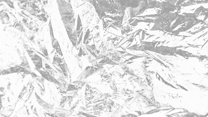 Plastic wrap texture overlay effect on black background. Shrink wrapped plastic sleeve for cover