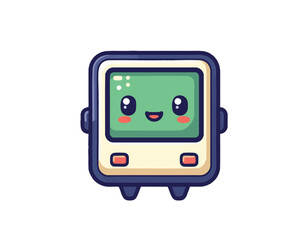 Fototapeta premium flat vector cute mini pager mascot