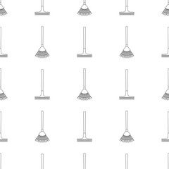 cartoon rakes outline pattern