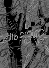 Abstract image for printing. Picture for modern interiors. The picture is painted by hand on a tablet. © neurostructure