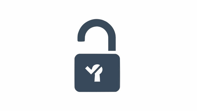 Padlock with white symbol on front.