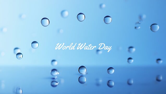 Celebrating world water day with a close-up view of water droplets
