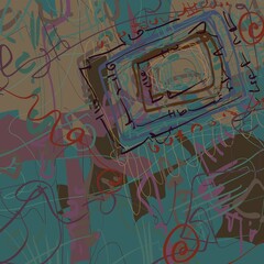 Abstract image for printing. Picture for modern interiors. The picture is painted by hand on a tablet. © neurostructure