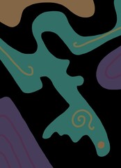 Abstract image for printing. Picture for modern interiors. The picture is painted by hand on a tablet. © neurostructure