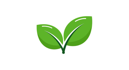 Fototapeta premium Green Leaves Illustration with Stem.