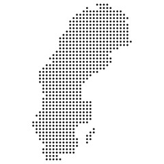 Dotted Sweden map, black dot map vector illustration