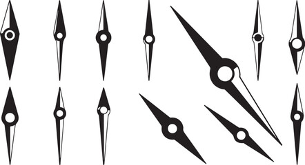 Black and white clock hands on white background illustration