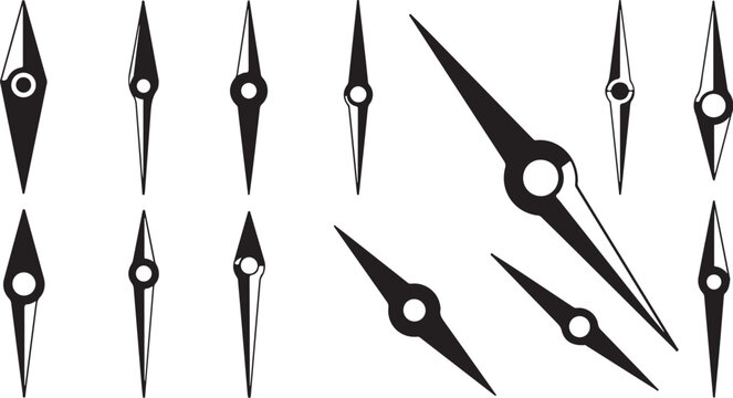 Black and white clock hands on white background illustration