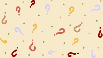 A background image with questions marks scattered all over.
