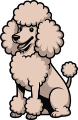 Cute cartoon a illustrator vector Standard Poodle