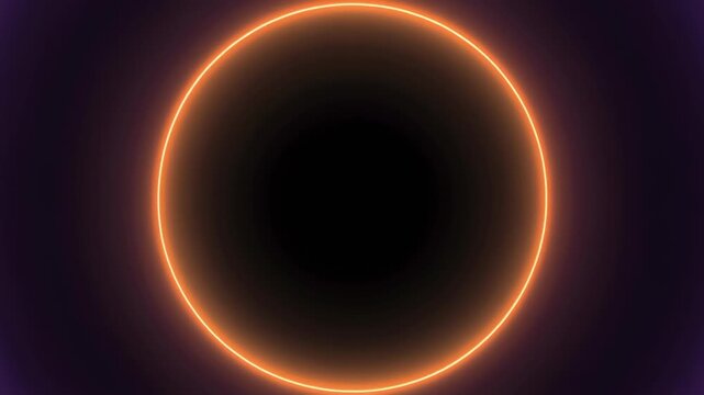 Abstract Neon Light Circles Loop Background Animation.
