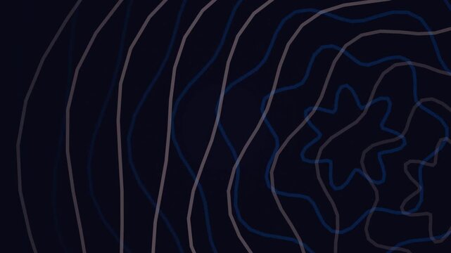Abstract topographic lines on a dark background with a blue and gray pattern