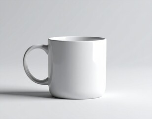 Obraz premium Minimalist blank coffee mug for branding and logo presentation