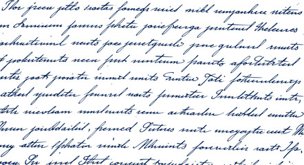 Dense, overlapping handwritten script in cursive forms a complex and illegible textured background with a vintage feel
