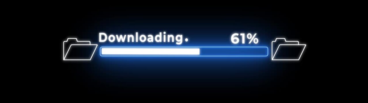 A visual representation of file downloading in progress, typically shown with loading bars, It symbolizes digital file movement on black background