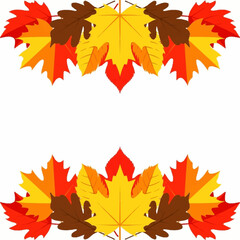 Obraz premium Autumn Maple Leaf Border Design.