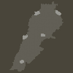 Obraz premium Lebanon Grey White Dotted Map Brown Solar Energy Hydroelectric Transition