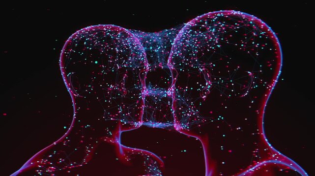 High-tech neural connectivity background featuring interconnected brain structures for collaboration, synergy, and teamwork presentations