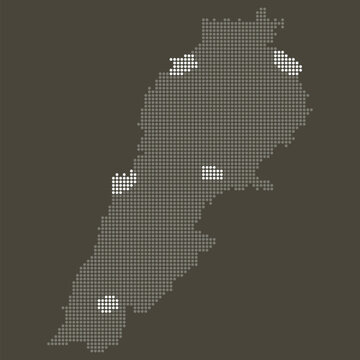 Lebanon Grey White Dotted Map Brown Solar Energy Hydroelectric Transition