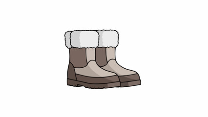 Pair of Beige Winter Boots Illustration. © Rehan Dwi Yoga