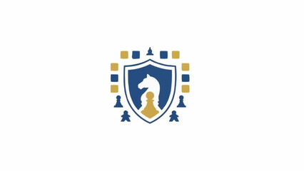 Chess Logo Design with Shield Emblem. © Rehan Dwi Yoga