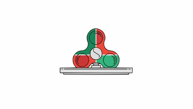 Colorful Fidget Spinner on Metal Surface.