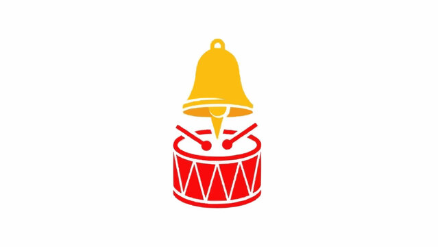 Red Drum with Golden Bell Illustration.