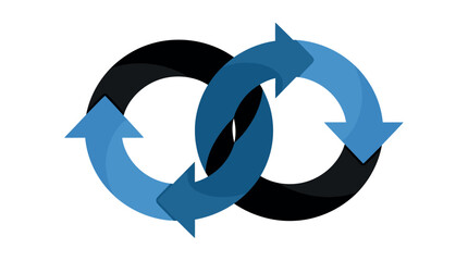 Two Interconnected Arrows Forming a Circular Motion.