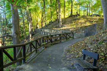 Fototapeta premium Walking path meanders through James Gardens in Toronto