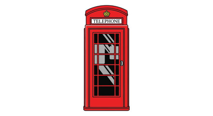 A vibrant red british telephone box stands prominently against a white background creating a striking silhouette high quality professional detailed modern © CreativeAlim02