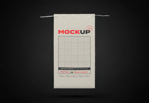 Fabric Branding Label Mockup with Sewing Threads