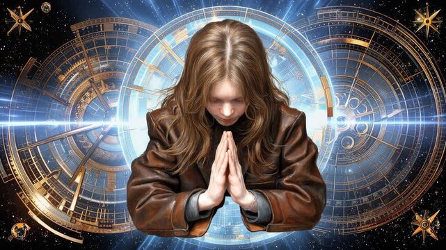 Meditation and reflection in a cosmic setting with clocks and stars