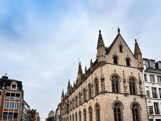 Naklejka premium Street view of downtown Kortrijk, Belgium