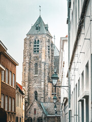 Obraz premium Traditional Cathedral building in Kortrijk, Belgium