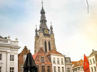 Obraz premium Traditional Cathedral building in Kortrijk, Belgium