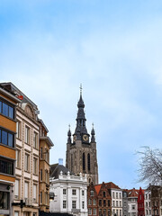 Obraz premium Traditional Cathedral building in Kortrijk, Belgium