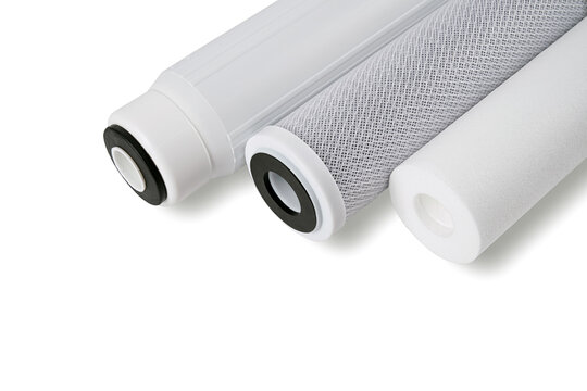 New water filter cartridges isolated on white background.
