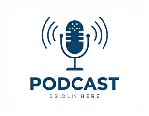 Podcast radio logo icon. Vector illustration