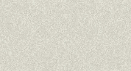 Fototapeta premium Intricate black and white paisley pattern with ornate swirls and arabesque flourishes.