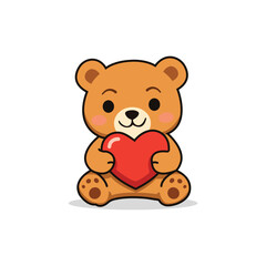 Obraz premium Cute Baby Bear Cartoon Character