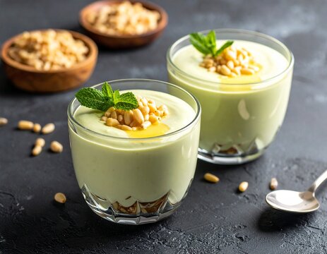 Assidat zgougou pine nut cream dessert