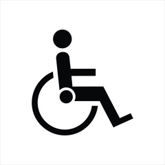 Black silhouette of a person in a wheelchair on a white background vector