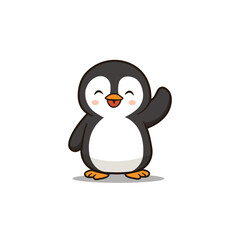 Fototapeta premium Cute Baby Penguin Cartoon Character