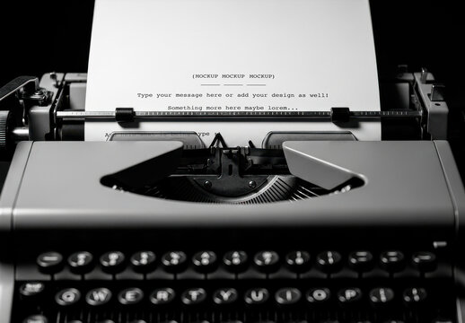 Typing Vintage Typewriter Message Image Branding Mockup