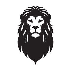 Fototapeta premium majestic lion on dramatic cliff edge vector silhouette clip art logo design illustration. abstract lion icon collection